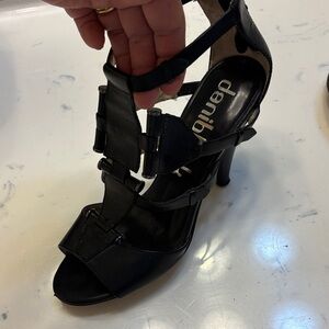 Daniblack Black Strappy High Heel Sandals